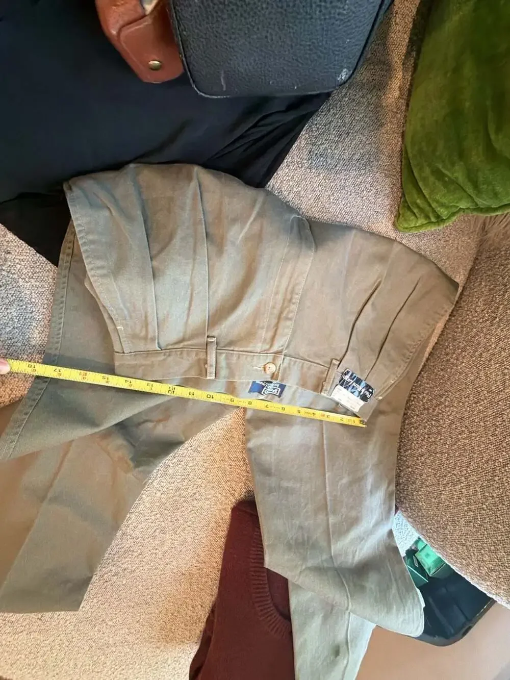 Vintage 90s Polo Ralph Lauren Classic Fit Pleated Chino Pants Olive Green USA 32